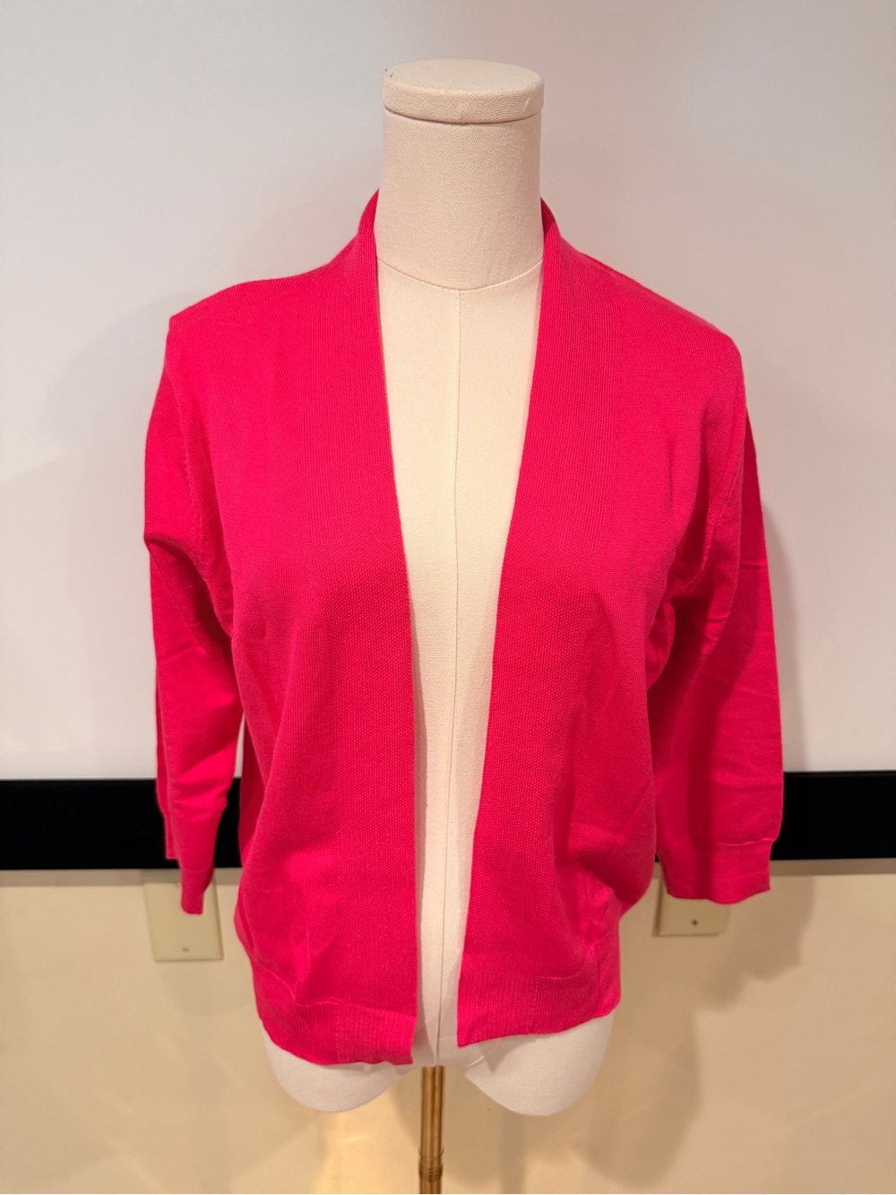 Women's Open-Front Hot Pink (Rose Red) Cardigan Sweater